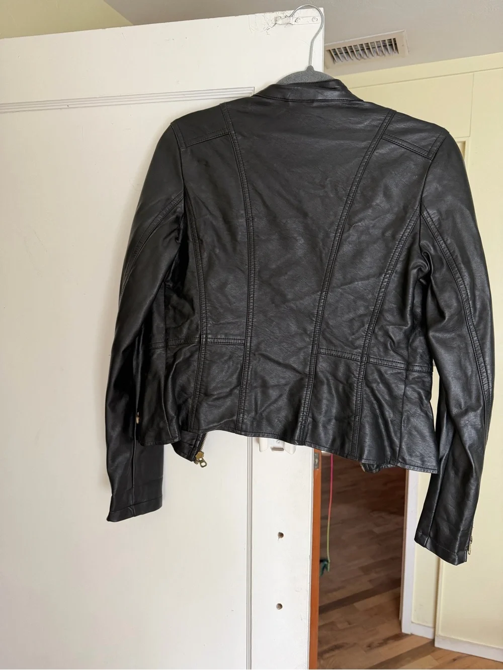 Peace of Mind Black Vegan Leather Moto Jacket - Picture 6 of 9